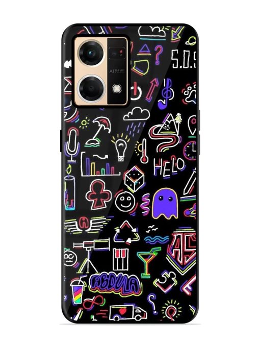 Neon Doodle Glossy Soft Edge Case for Oppo F21 Pro (4G) Chachhi