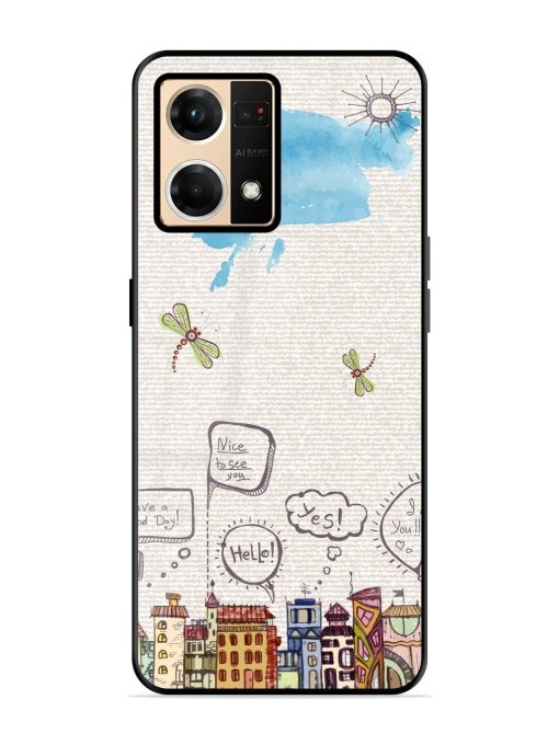 Doodle City Glossy Soft Edge Case for Oppo F21 Pro (4G) Chachhi