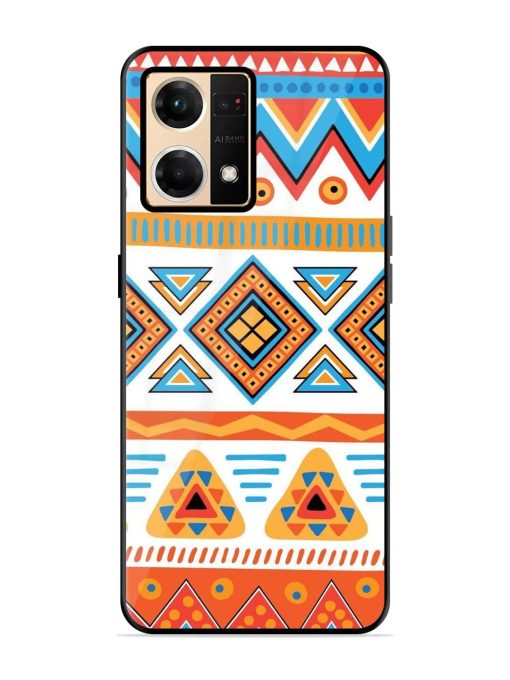 Vibrant Tribal Pattern Glossy Soft Edge Case for Oppo F21 Pro (4G) Chachhi