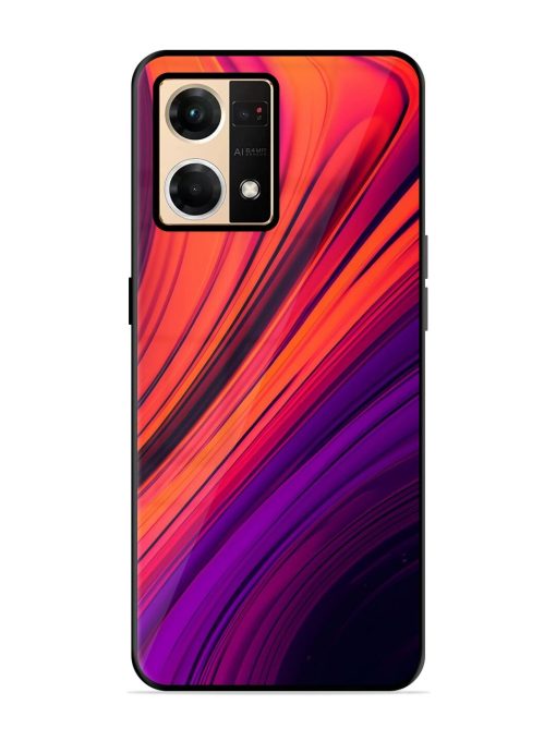 Crimson Curls Glossy Soft Edge Case for Oppo F21 Pro (4G) Chachhi