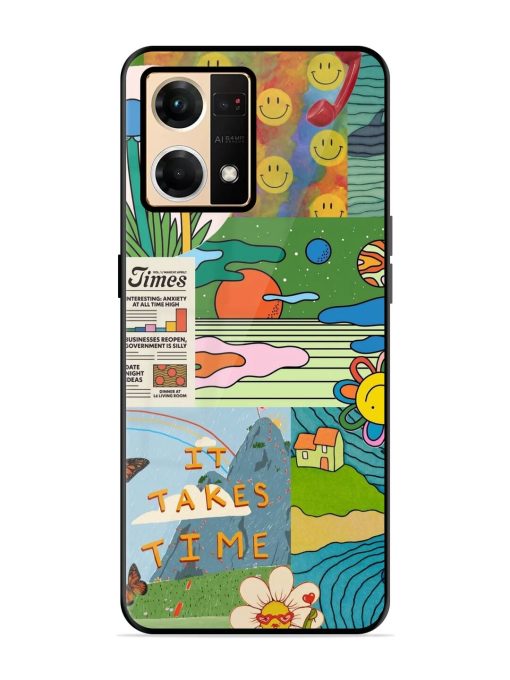 Groovy Vibes Glossy Soft Edge Case for Oppo F21 Pro (4G) Chachhi