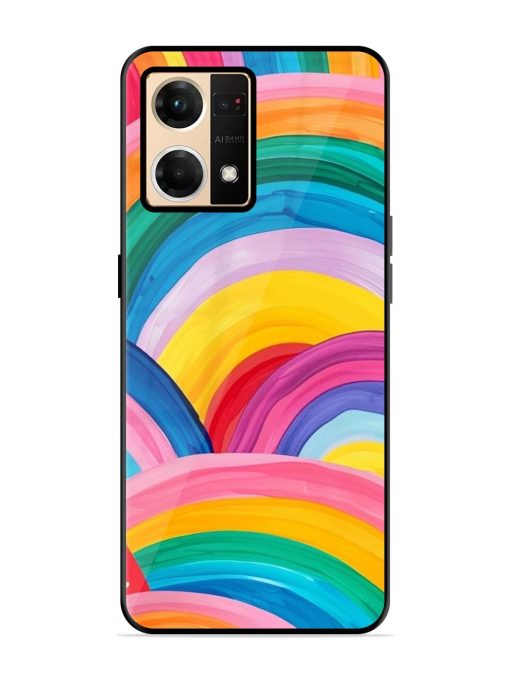 Rainbow Symphony Glossy Soft Edge Case for Oppo F21 Pro (4G) Chachhi