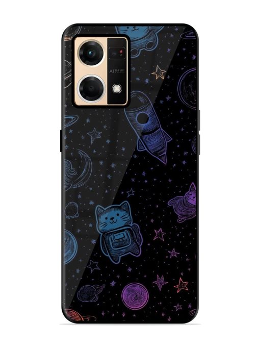 Cosmic Cat Chaos Glossy Soft Edge Case for Oppo F21 Pro (4G) Chachhi