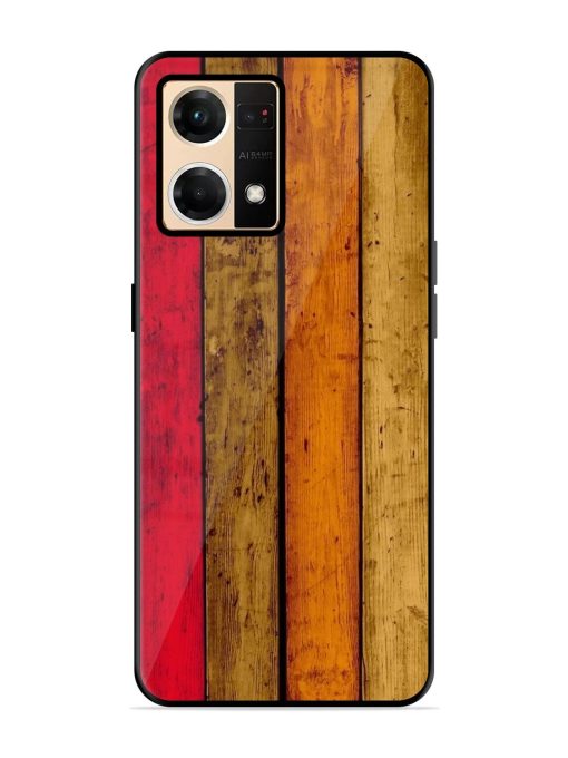 Colorful Woodgrain Glossy Soft Edge Case for Oppo F21 Pro (4G) Chachhi