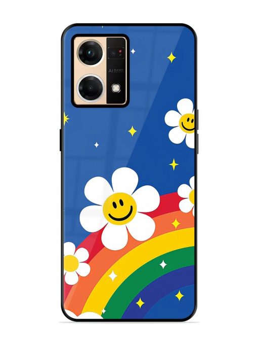 Happy Daisies And Rainbow Sky Glossy Soft Edge Case for Oppo F21 Pro (4G) Chachhi