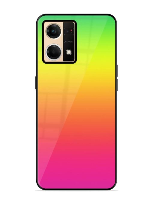 Rainbow Gradient Glossy Soft Edge Case for Oppo F21 Pro (4G) Chachhi