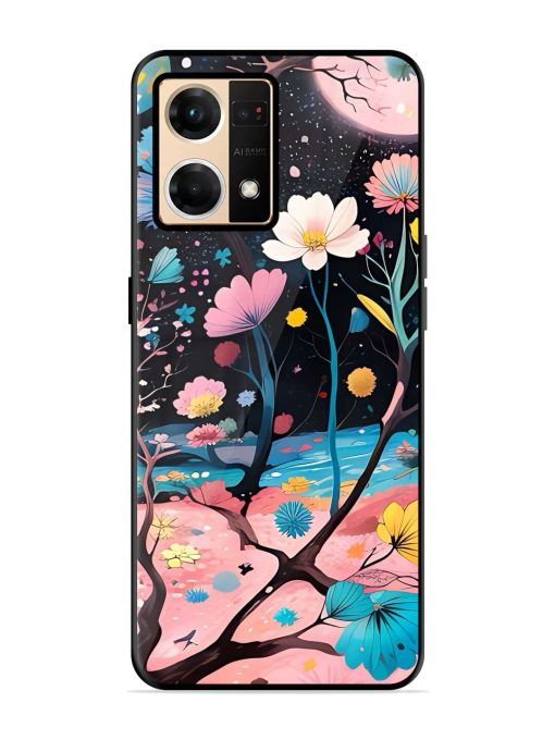 Cosmic Bloom Glossy Soft Edge Case for Oppo F21 Pro (4G) Chachhi