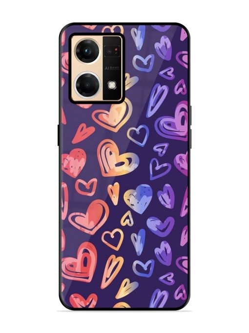 Rainbow Hearts Glossy Soft Edge Case for Oppo F21 Pro (4G)