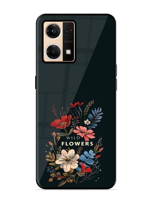 Dark Floral Glossy Soft Edge Case for Oppo F21 Pro (4G) Chachhi