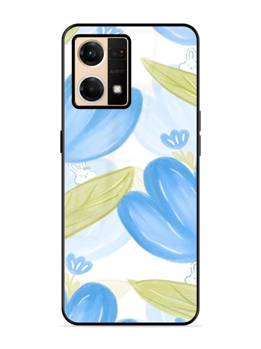 Bunny'S Blue Garden Glossy Soft Edge Case for Oppo F21 Pro (4G) Chachhi