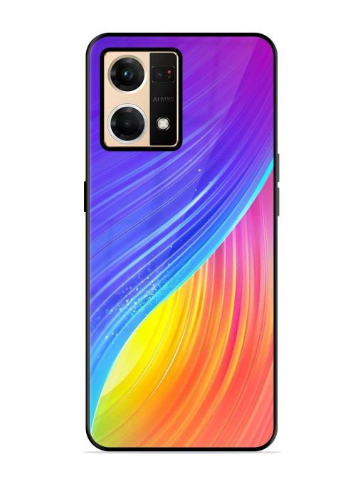 Neon Swirl Glossy Soft Edge Case for Oppo F21 Pro (4G) Chachhi