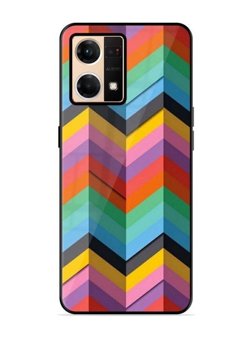 Colorful Zigzag Glossy Soft Edge Case for Oppo F21 Pro (4G) Chachhi