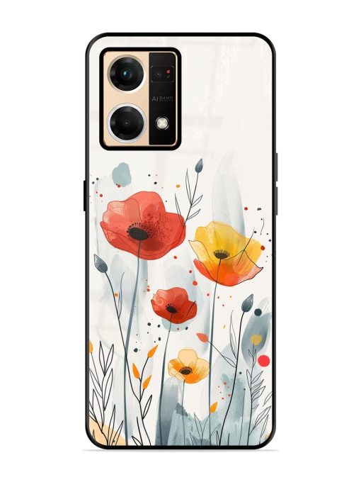 Poppy Fields Glossy Soft Edge Case for Oppo F21 Pro (4G) Chachhi