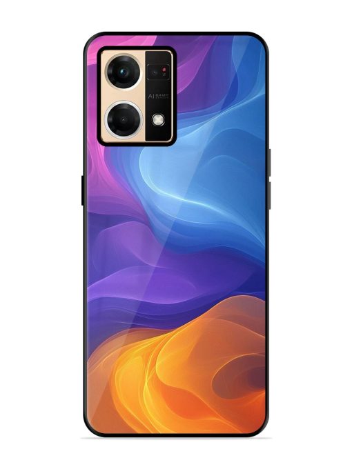 Cosmic Currents Glossy Soft Edge Case for Oppo F21 Pro (4G) Chachhi