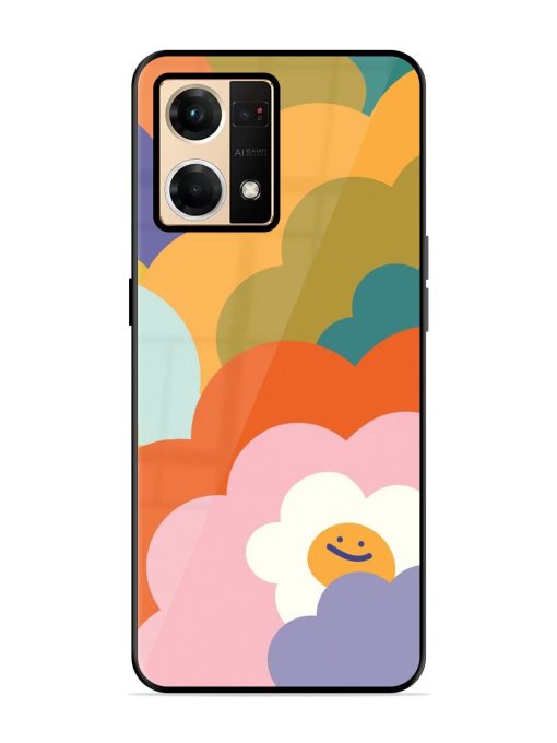 Happy Flower Power Glossy Soft Edge Case for Oppo F21 Pro (4G) Chachhi