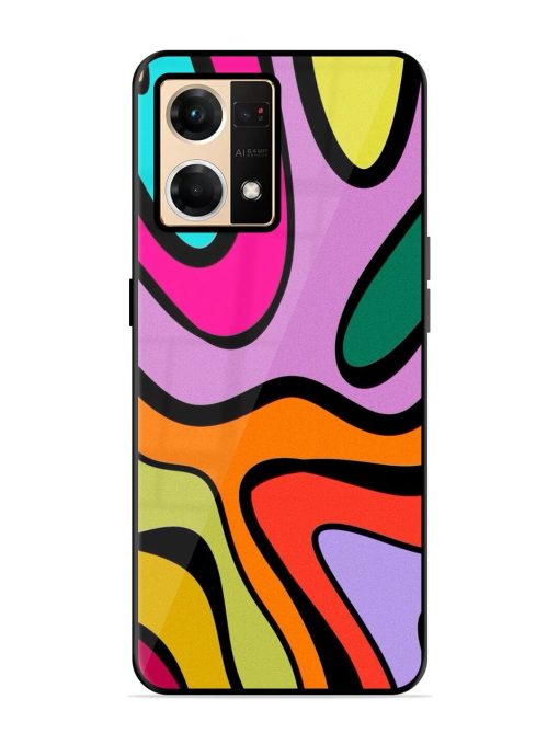 Groovy Swirls Glossy Soft Edge Case for Oppo F21 Pro (4G) Chachhi