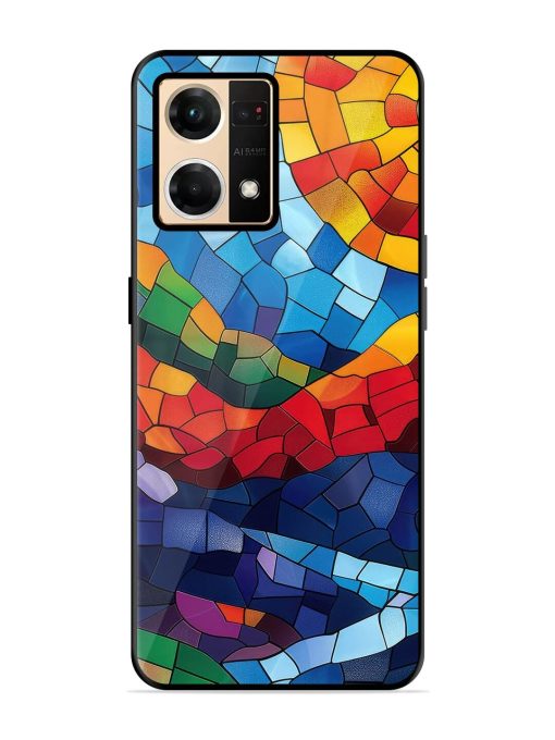 Mosaic Sunset Glossy Soft Edge Case for Oppo F21 Pro (4G) Chachhi