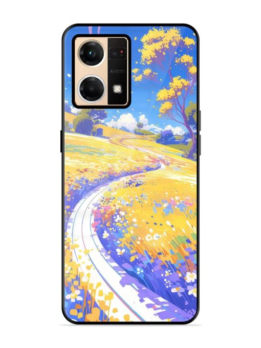 Vibrant Spring Meadow Glossy Soft Edge Case for Oppo F21 Pro (4G) Chachhi