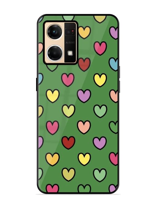 Rainbow Heart Parade Glossy Soft Edge Case for Oppo F21 Pro (4G) Chachhi