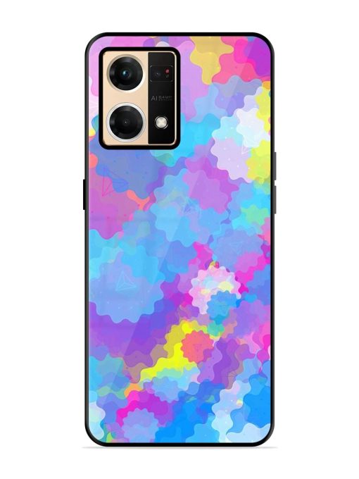 Psychedelic Cloud Burst Glossy Soft Edge Case for Oppo F21 Pro (4G) Chachhi