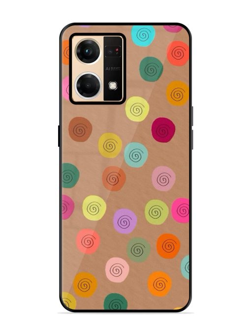 Swirly Dots On Kraft Glossy Soft Edge Case for Oppo F21 Pro (4G) Chachhi