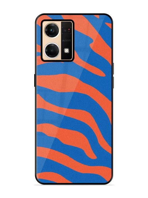 Zebra Stripes In Blue And Orange Glossy Soft Edge Case for Oppo F21 Pro (4G) Chachhi