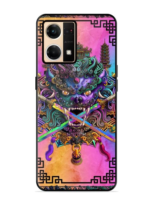 Psychedelic Fu Dog Tapestry Glossy Soft Edge Case for Oppo F21 Pro (4G) Chachhi