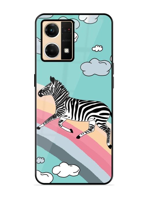 Zebra On A Rainbow Glossy Soft Edge Case for Oppo F21 Pro (4G)