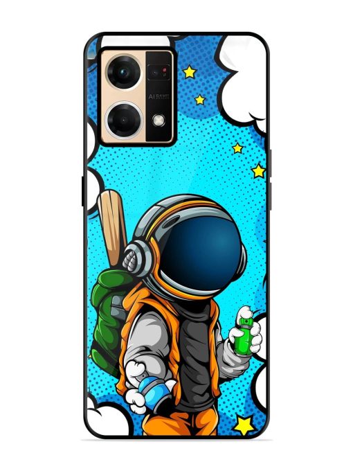 Space Graffiti Artist Glossy Soft Edge Case for Oppo F21 Pro (4G) Chachhi