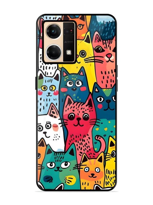 Feline Frenzy Glossy Soft Edge Case for Oppo F21 Pro (4G) Chachhi