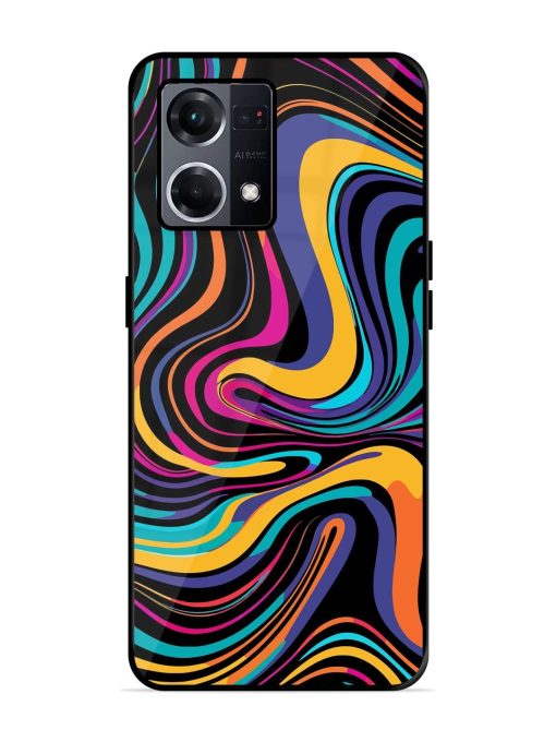 Psychedelic Swirl Glossy Soft Edge Case for Oppo F21S Pro (4G) Chachhi