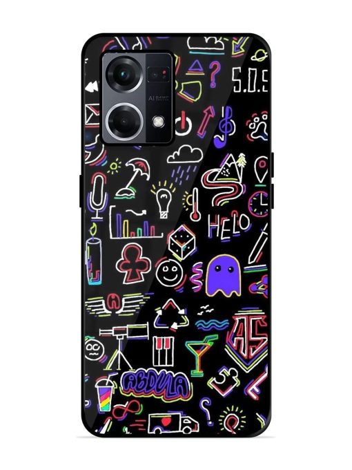 Neon Doodle Glossy Soft Edge Case for Oppo F21S Pro (4G) Chachhi