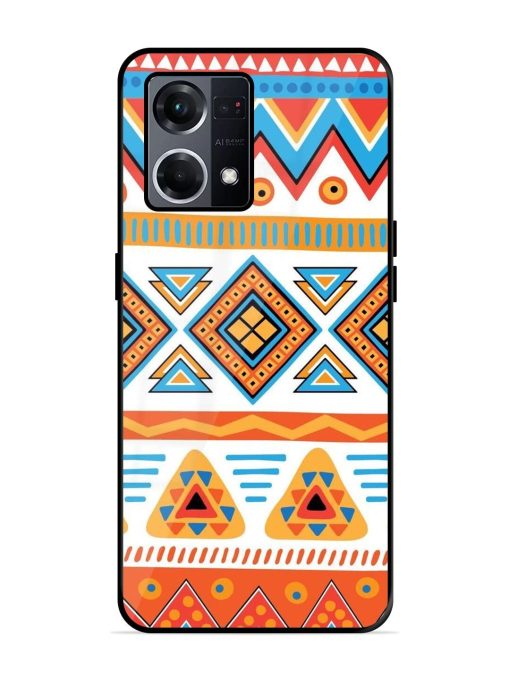 Vibrant Tribal Pattern Glossy Soft Edge Case for Oppo F21S Pro (4G) Chachhi