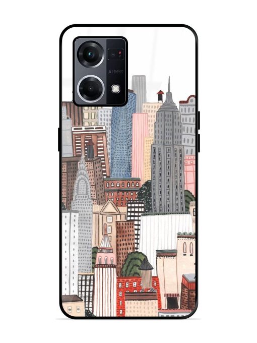 Cityscape Dreams Glossy Soft Edge Case for Oppo F21S Pro (4G)