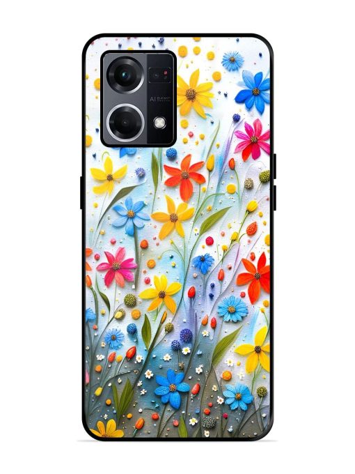 Vibrant Floral Glossy Soft Edge Case for Oppo F21S Pro (4G) Chachhi