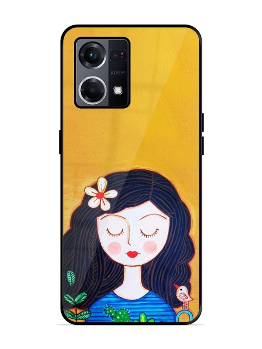 Girl Illustration Glossy Soft Edge Case for Oppo F21S Pro (4G) Chachhi