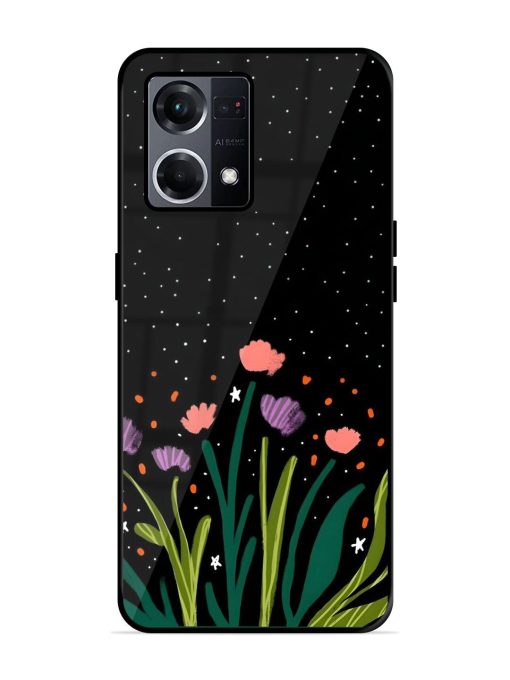 Midnight Bloom Glossy Soft Edge Case for Oppo F21S Pro (4G) Chachhi