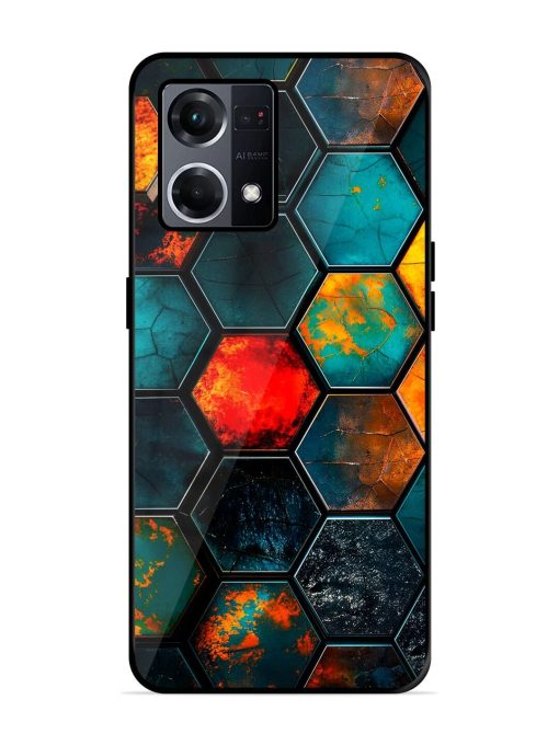 Hexagon Hive Glossy Soft Edge Case for Oppo F21S Pro (4G) Chachhi