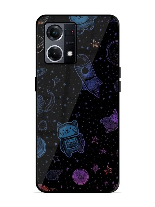 Cosmic Cat Chaos Glossy Soft Edge Case for Oppo F21S Pro (4G) Chachhi