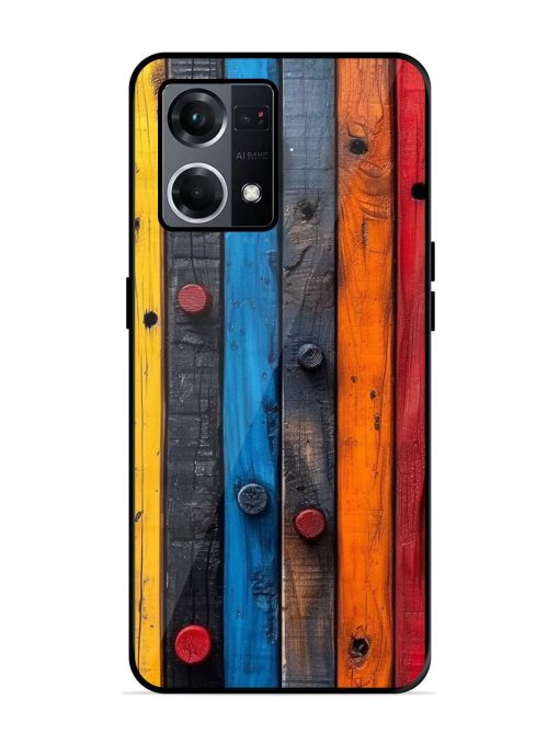 Rainbow Plank Glossy Soft Edge Case for Oppo F21S Pro (4G) Chachhi