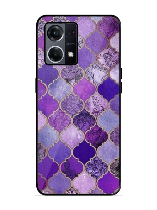 Purple Mosaic Magic Glossy Soft Edge Case for Oppo F21S Pro (4G) Chachhi