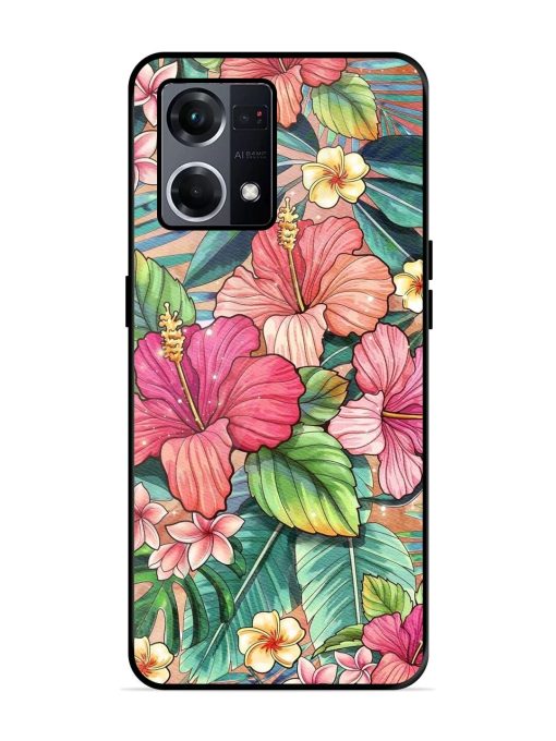 Tropical Tapestry Glossy Soft Edge Case for Oppo F21S Pro (4G) Chachhi