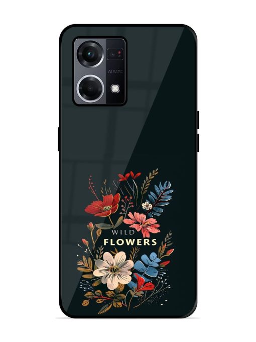 Dark Floral Glossy Soft Edge Case for Oppo F21S Pro (4G) Chachhi