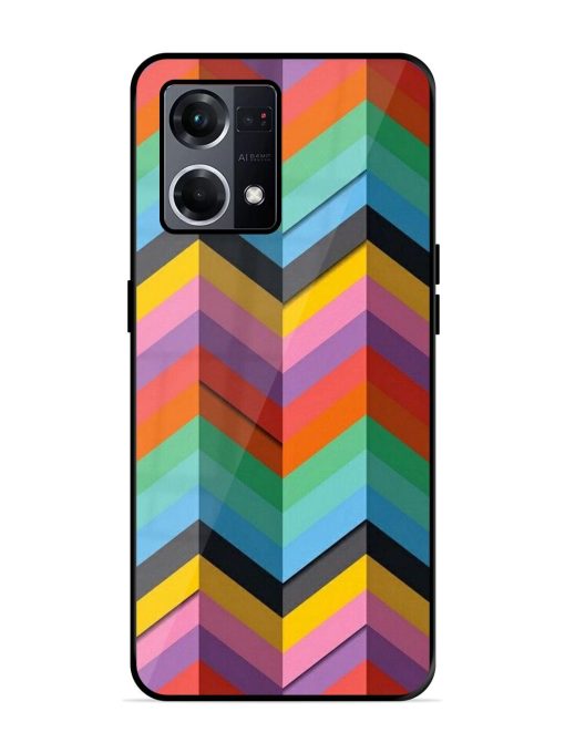 Colorful Zigzag Glossy Soft Edge Case for Oppo F21S Pro (4G) Chachhi