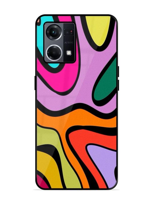 Groovy Swirls Glossy Soft Edge Case for Oppo F21S Pro (4G) Chachhi