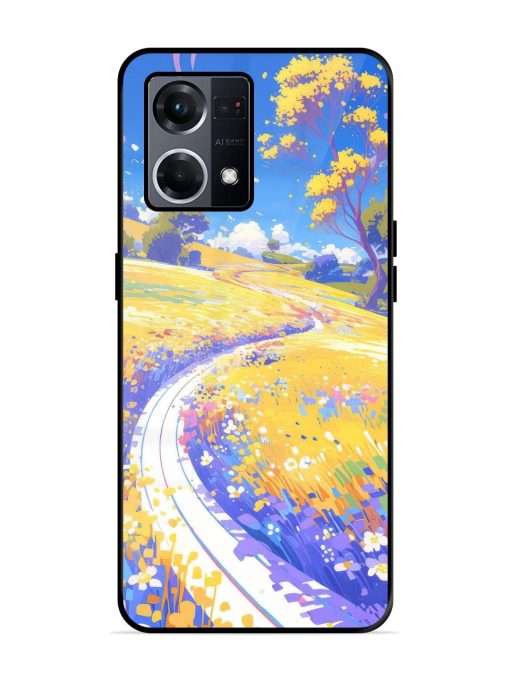 Vibrant Spring Meadow Glossy Soft Edge Case for Oppo F21S Pro (4G) Chachhi