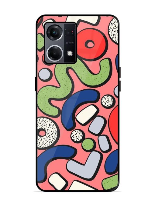 Groovy Geometric Shapes Glossy Soft Edge Case for Oppo F21S Pro (4G) Chachhi