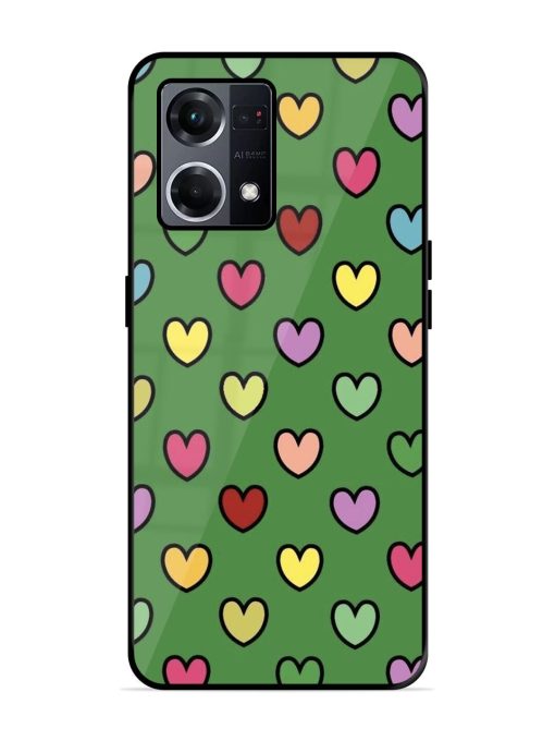 Rainbow Heart Parade Glossy Soft Edge Case for Oppo F21S Pro (4G) Chachhi