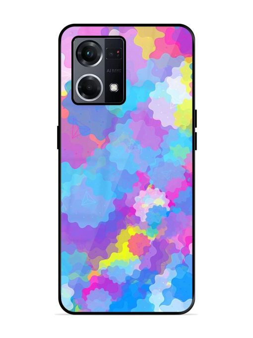 Psychedelic Cloud Burst Glossy Soft Edge Case for Oppo F21S Pro (4G) Chachhi