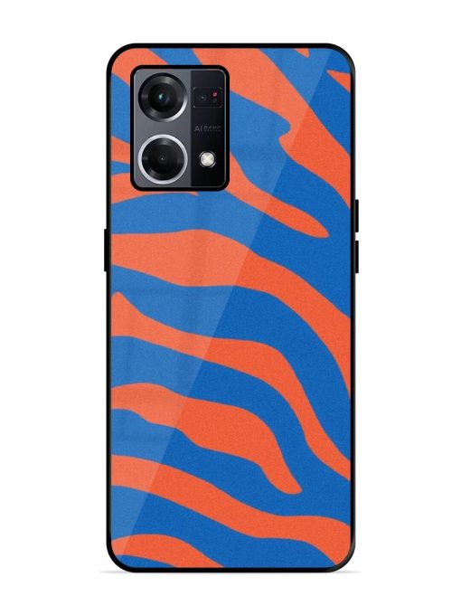 Zebra Stripes In Blue And Orange Glossy Soft Edge Case for Oppo F21S Pro (4G) Chachhi